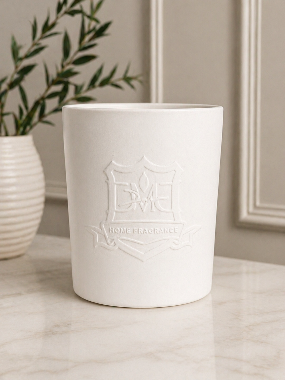 DMJ Home Fragrance Big Boy triple-wick coconut wax luxury candle in white embossed vessel with three lit wicks, hand-poured in Lafayette, Louisiana